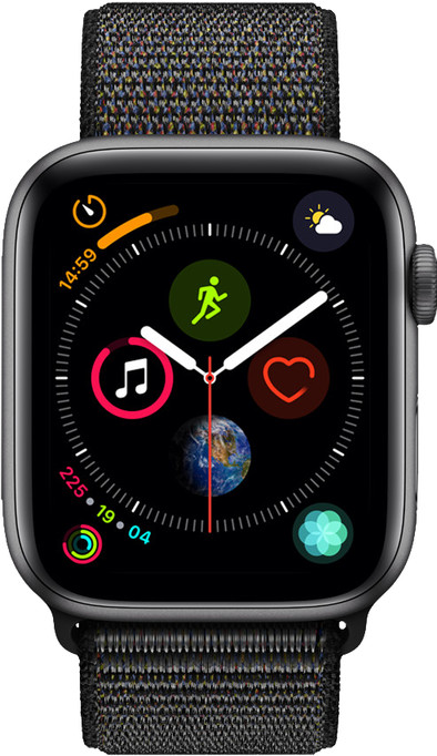 Le produit Apple Watch Series 4 44 mm Bracelet sportif Gris sidéral Aluminium/Noir Nylon ne sera plus jamais disponible