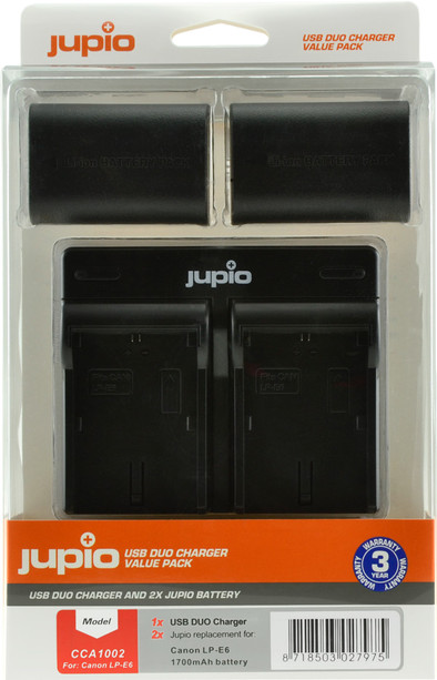 Le produit Jupio Kit : Batterie LP-E6 1700 mAh (x 2) + Chargeur double ne sera plus jamais disponible