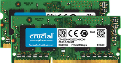 Crucial 16GB DDR3L 1600 SODIMM for Mac (2x 8GB) is nooit meer leverbaar