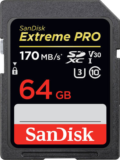 SanDisk SDXC Extreme Pro 64GB 170MB/s is nooit meer leverbaar