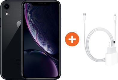 Apple iPhone Xr 128 GB Zwart + 18w Lightning Snellader is nooit meer leverbaar
