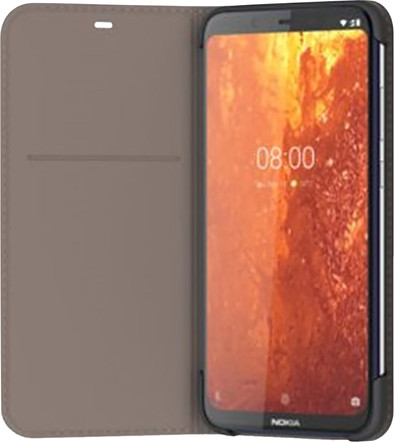 Nokia 8.1 Slim Flip Book Case Grijs is nooit meer leverbaar
