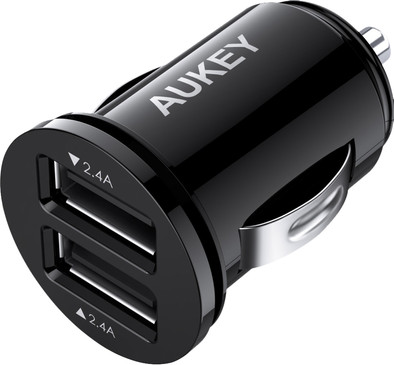 Aukey CC-S1 Autolader Dual USB 4.8A Zwart is nooit meer leverbaar