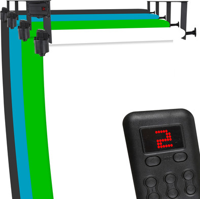 StudioKing Achtergrond Systeem Elektrisch B-4WE voor 4 Rollen is nooit meer leverbaar