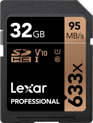 Lexar SDHC Professional UHS-I 633x 32GB is nooit meer leverbaar
