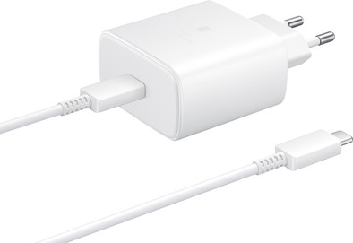 Samsung Super Fast Charging Oplader 45W + Usb C Kabel 1m Kunststof Wit is nooit meer leverbaar