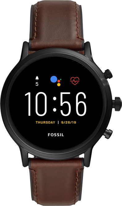Fossil Carlyle Gen 5 Display FTW4026 Zwart/Bruin is nooit meer leverbaar