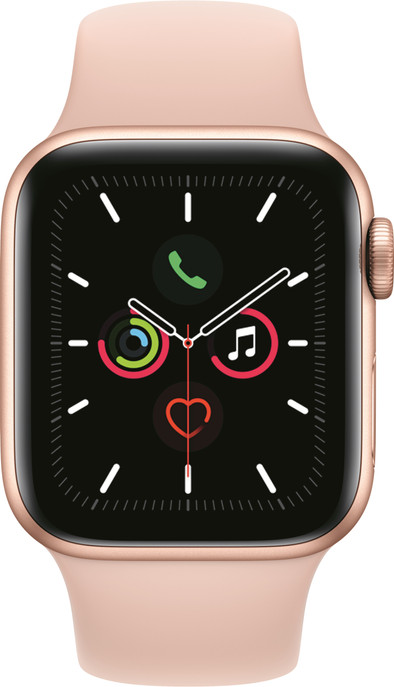 Apple Watch Series 5 40mm Goud Aluminium Roze Sportband is nooit meer leverbaar