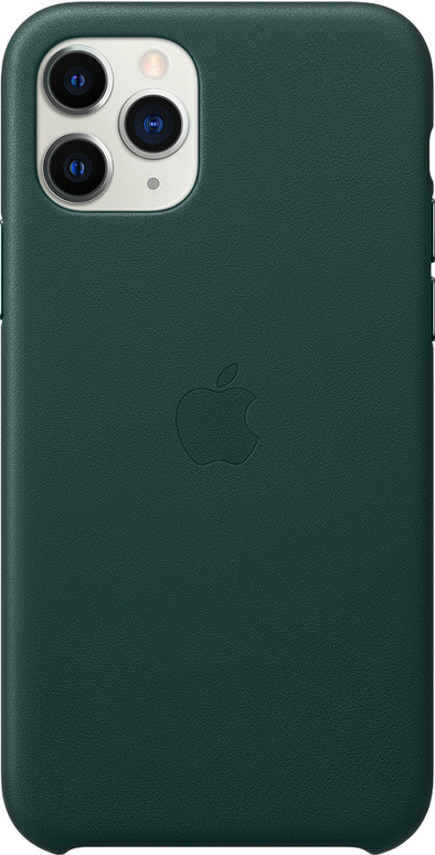 Apple iPhone 11 Pro Max Leather Back Cover Bosgroen is nooit meer leverbaar