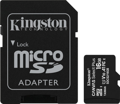 Kingston microSDHC Canvas Select Plus 16GB 100MB/s + SD Adapter is no longer available