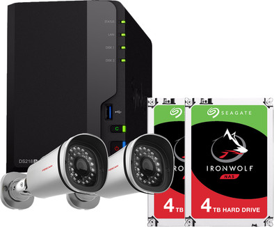Surveillance pakket voor buiten - Synology DS218+ met 8TB is nooit meer leverbaar