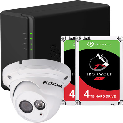 Surveillance pakket voor buiten - Synology DS218play met 8TB is nooit meer leverbaar