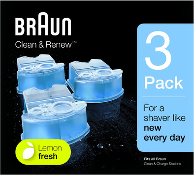 Braun reinigingsvloeistof Clean &amp; Renew cartridges (3 stuks) is nooit meer leverbaar