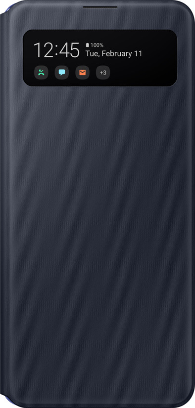 Samsung Galaxy A41 S View Book Case Zwart is nooit meer leverbaar