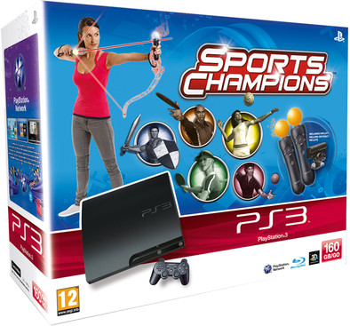 PS3 160 GB Move Starter Pack + Sports Champions + Extra Move-controller is nooit meer leverbaar