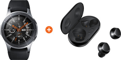 Samsung Galaxy Watch 46mm Silver + Samsung Galaxy Buds+ Zwart is nooit meer leverbaar