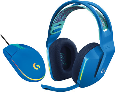 Logitech G733 LIGHTSPEED Wireless Gaming Headset Blauw + Logitech G203 Gaming Mouse is nooit meer leverbaar
