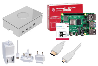 Raspberry Pi 4 Model B 4GB Starterskit WIT is nooit meer leverbaar