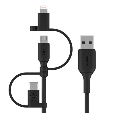 Belkin 3-in-1 USB-A to USB-C / Lightning / Micro USB Cable 1m Plastic Black is no longer available