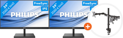 Philips 245E1S Duo Pack + NewStar FPMA-D550DBLACK is nooit meer leverbaar