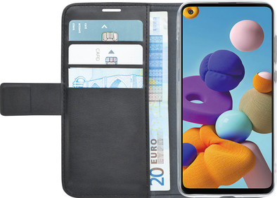 Azuri Wallet Magneet Samsung Galaxy A21s Book Case Zwart is nooit meer leverbaar