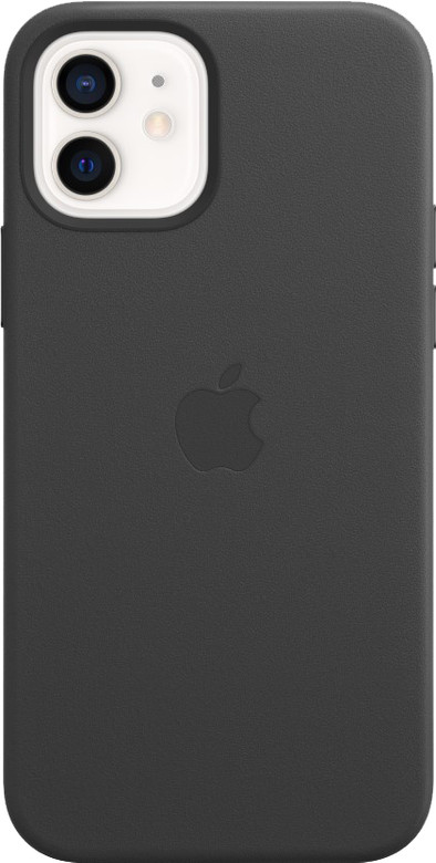 Apple iPhone 12 en 12 Pro Back Cover met MagSafe Leer Zwart is nooit meer leverbaar