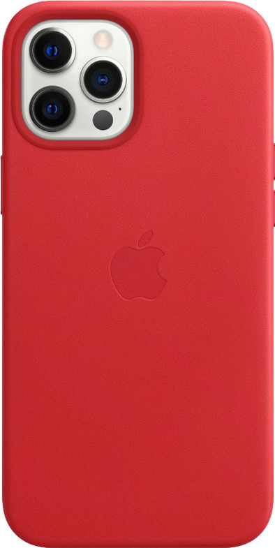 Apple iPhone 12 Pro Max Back Cover met MagSafe Leer RED is nooit meer leverbaar