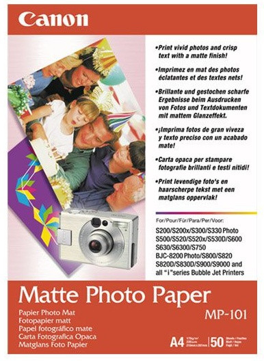 Canon MP-101 Mat Fotopapier 50 vel (A4) is nooit meer leverbaar