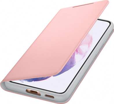 Samsung Galaxy S21 Led View Book Case Roze is nooit meer leverbaar