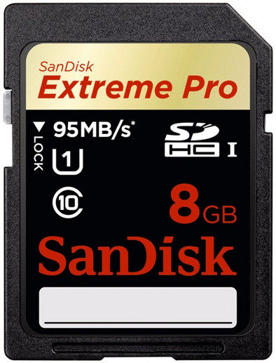 SanDisk SDHC UHS-1 8GB Extreme Pro is nooit meer leverbaar