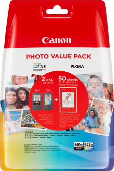 Le produit Canon PG-540XL/CL-541XL Photo Value Pack + Canon PP-201 Papier Photo ne sera plus jamais disponible