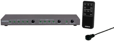 Switch HDMI 4K Marmitek Connect 620 - 4 Ingressi / 1 Uscita, Commutazione Automatica, Supporta HDR E HDCP 2.2