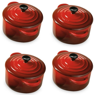 Le Creuset Mini Cocottes Set van 4 Kersenrood is nooit meer leverbaar