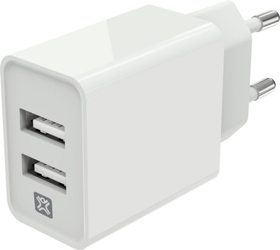 XtremeMac Oplader met 2 Usb A Poorten 12W Wit is nooit meer leverbaar