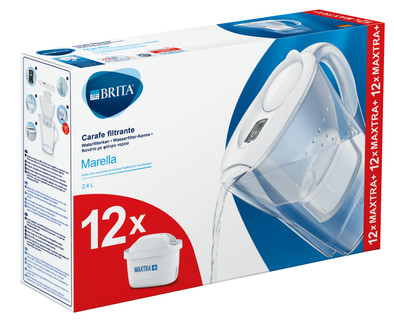 BRITA Marella Cool White + 12 Maxtra+ filterpatronen is nooit meer leverbaar