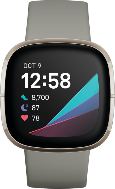 Fitbit Sense Groen/Zilver is nooit meer leverbaar