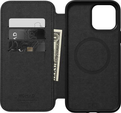 Nomad Rugged Folio Apple iPhone 13 Pro Max Book Case met MagSafe Zwart is nooit meer leverbaar