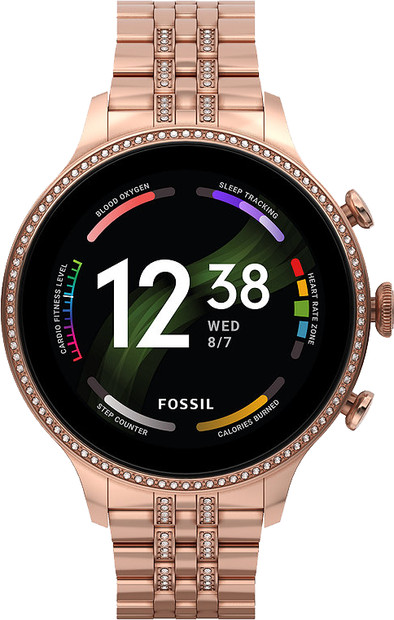 Fossil Gen 6 Display FTW6077 Roségoud/Roségoud 42mm is nooit meer leverbaar