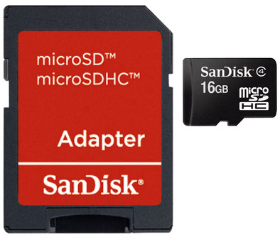 SanDisk Micro SDHC 16 GB + SD Adapter is nooit meer leverbaar