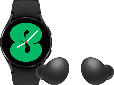 Samsung Galaxy Watch4 44 mm Zwart + Samsung Galaxy Buds 2 Zwart is nooit meer leverbaar