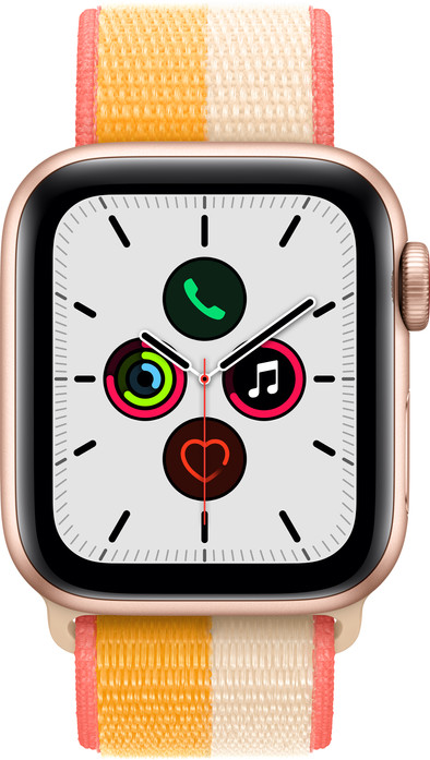 Apple Watch SE 4G 40mm Roségoud Aluminium Mais/wit Nylon Sport Loop is nooit meer leverbaar