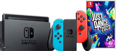 Nintendo Switch Rood/Blauw + Just Dance 2022 Switch is nooit meer leverbaar