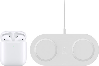 Apple Airpods 2 met draadloze oplaadcase + Draadloze oplader is nooit meer leverbaar