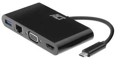 ACT USB-C naar HDMI of VGA Multiport Adapter 4K met Ethernet is nooit meer leverbaar