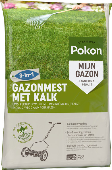Pokon Gazonmest met Kalk 3-in-1 voor 250m2 is nooit meer leverbaar