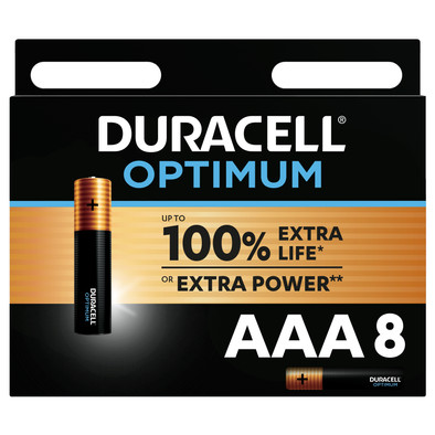 Duracell Alkaline Optimum AAA-batterijen 8 stuks is nooit meer leverbaar