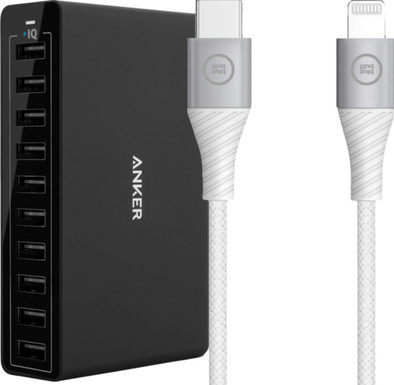 Le produit Anker Chargeur avec 10 Ports USB 12 W Noir + BlueBuilt Câble Lightning 1,5 m Nylon Blanc ne sera plus jamais disponible
