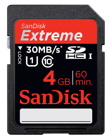 SanDisk SDHC Extreme 4GB Class 10 is nooit meer leverbaar