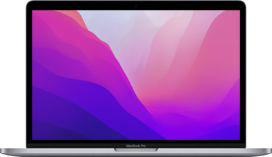 Apple MacBook Pro 13" (2022) Apple M2 (8 core CPU/10 core GPU) 8GB/256GB Space Gray AZERTY is nooit meer leverbaar