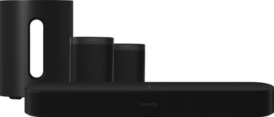 Sonos Beam Gen2 + 2x One + Sub Mini Zwart is nooit meer leverbaar